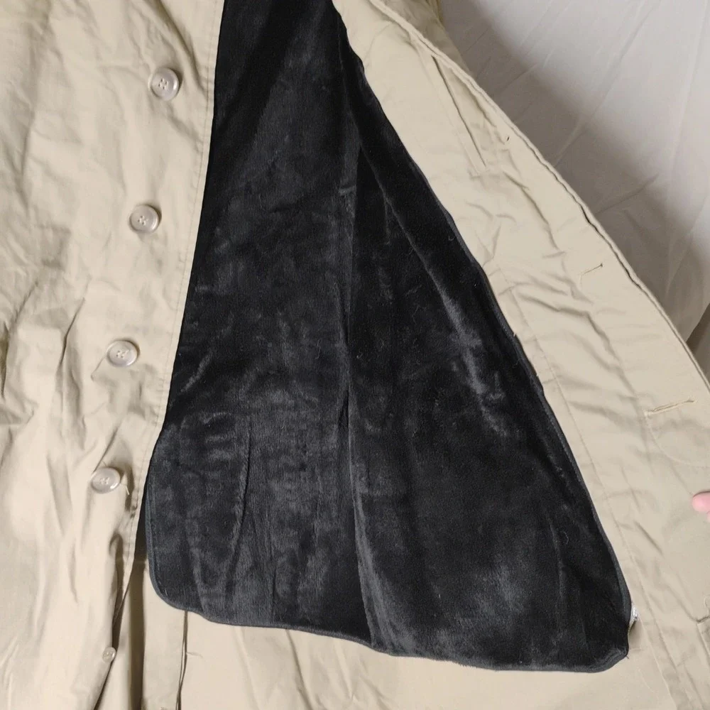 Towncraft Penneys Mens 42 Vintage Long Tan Coat Faux Fur Lined‎ Small Flaw